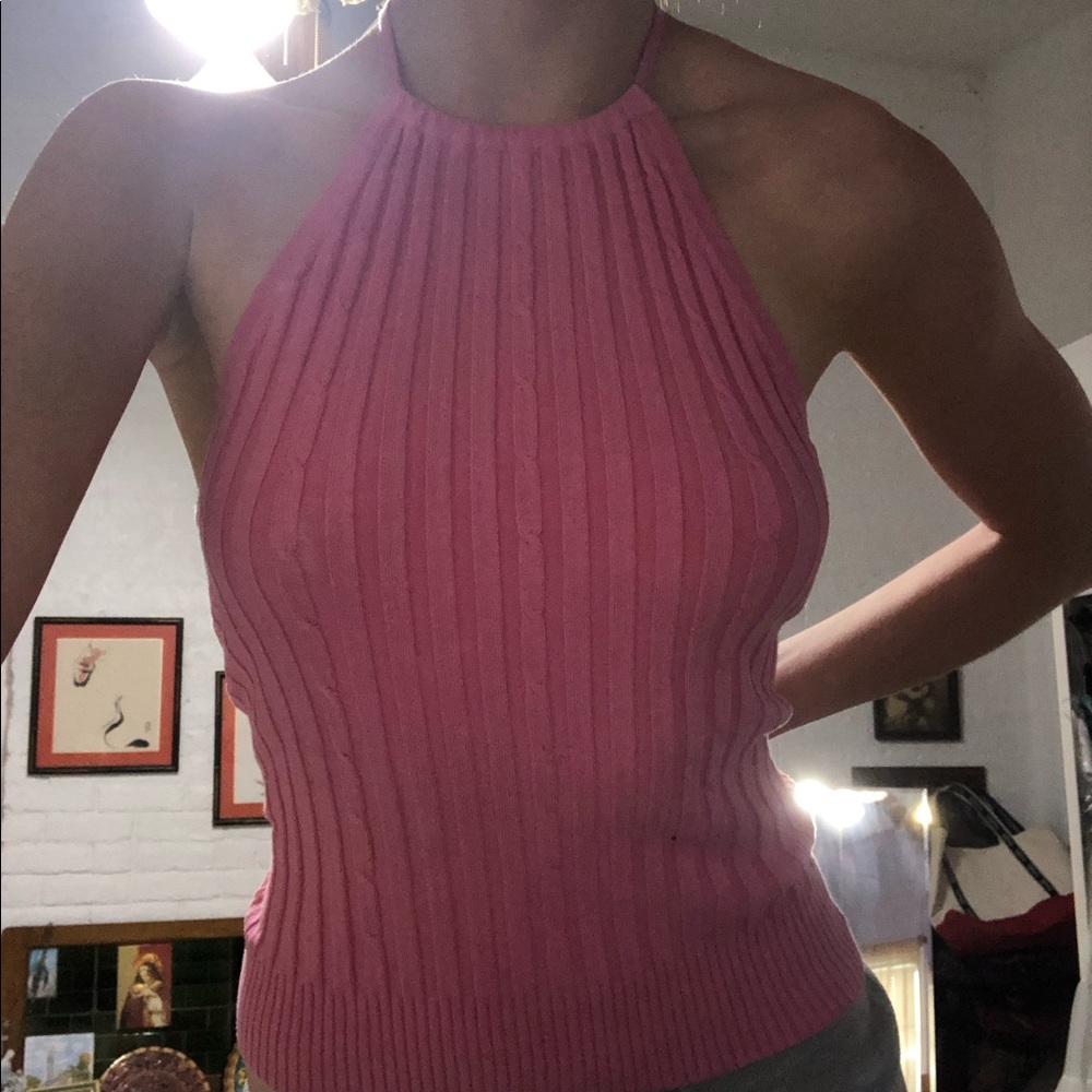 Pink halter top